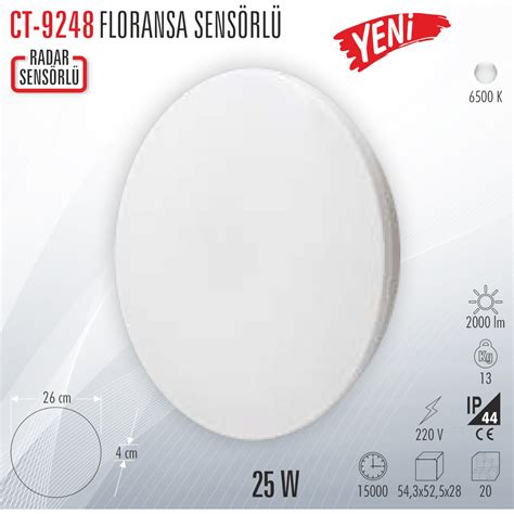 Cata Ct 9248 Floransa Radar Sensörlü 25w Aplik Fiyatı