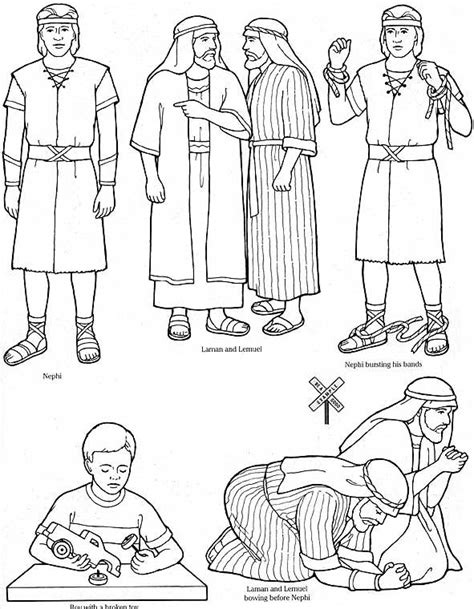 Nephi Forgives Lds Coloring Pages Bible Coloring Book Of Mormon Stories