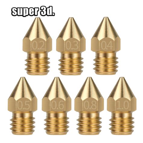 5 10pcs Mk8 Brass Nozzle 0 2mm 0 3mm 0 4mm 0 5mm Extruder Print Head