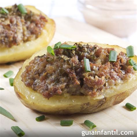 Patatas Rellenas De Carne Picada Y Queso Receta Al Horno