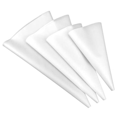 Set Of 4 Silicon Piping Bags White Bake It Easy