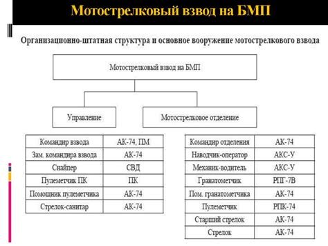 Организация, вооружения и военная техника мотострелкового взвода ...