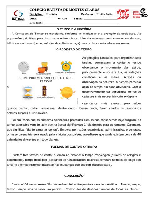 Qual É A Importância Do Tempo Para A História - Contagem do Tempo na História | PDF | Tempo | Calendário