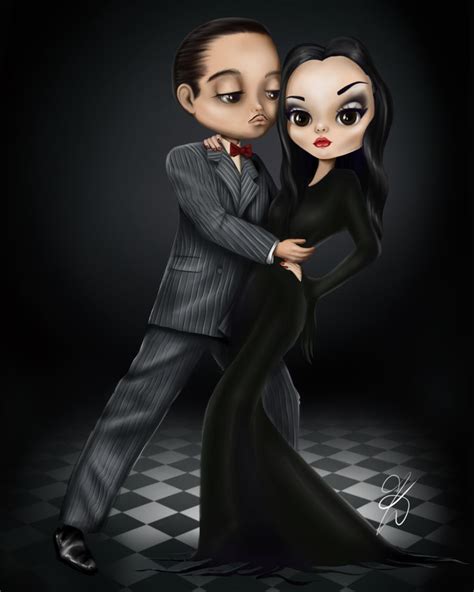 Morticia & Gomez Addams Family Art Valentines Giclée Print | Etsy