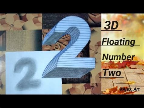 How To Draw 3d Number 2 3D Trick Art On Line Paper Floating Number