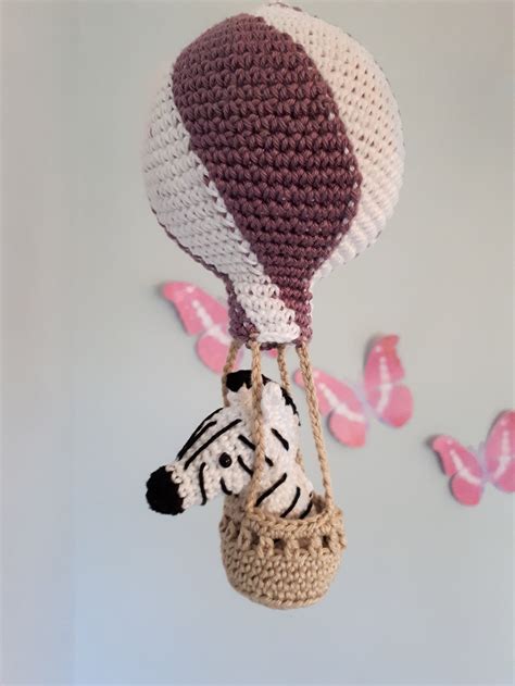 Hot Air Balloon Baby Mobile Crochet Pattern Nursery Mobile Etsy