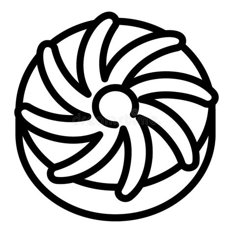 Icono Espiral De La Galleta Estilo Del Esquema Ilustración del Vector