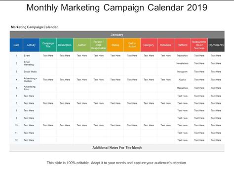 Marketing calendar template powerpoint