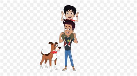 chikoo aur bunty happy cartoon family  dog png xpx