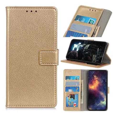 Capa Flip Wiko View 3 Pro Dourado Rustica c Apoio e Suporte Cartões