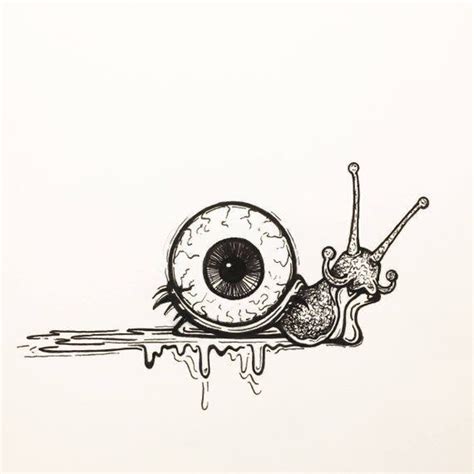 Weird Eyeball Art: Snail with Dripping Paint