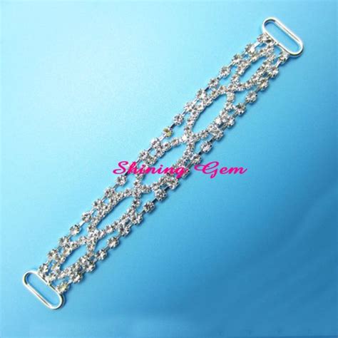 Decorative Buckles Rhinestone Bikini Connectors Metal Chain Bcs