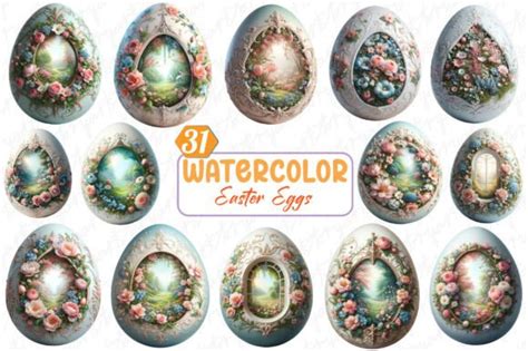 Watercolour Easter Eggs Clipart Graphic By Artstory · Creative Fabrica