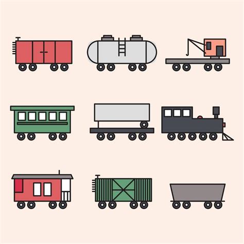 Outlined Cabooses Icons 13810746 Vector Art At Vecteezy