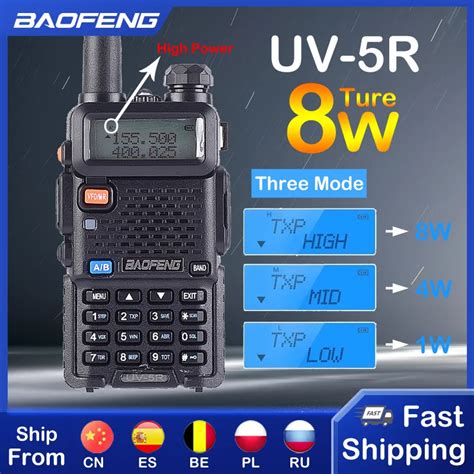 Baofeng Uv R W True High Power Watts Powerful Walkie Talkie Long