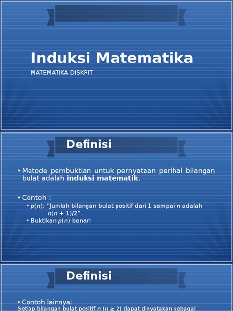induksi matematika teori  contoh penerapannya