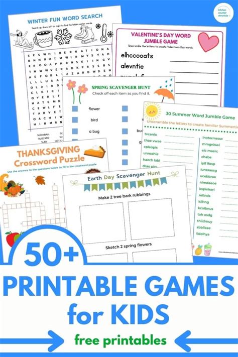 Ultimate Collection of Printable Games for Kids of All Ages