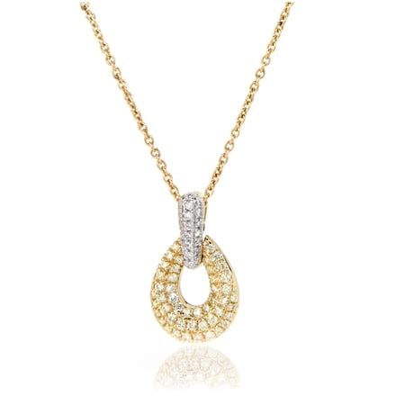 Tvsn Ct Natural Yellow White Diamond Open Teardrop Pendant Ct