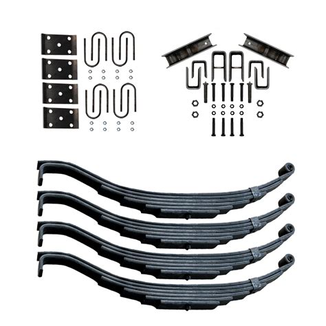 Trailer 6 Leaf Slipper Spring Suspension And Tandem Axle Hanger Kit For