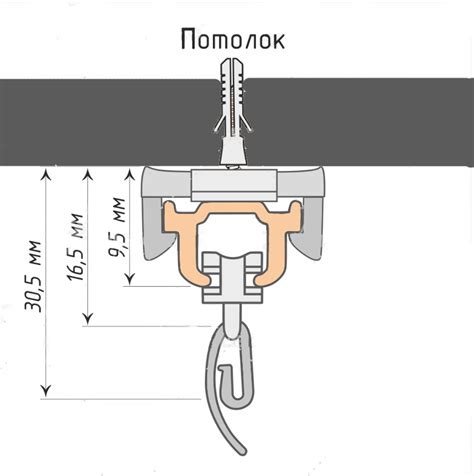 Купить потолочные алюминиевые карнизы однорядные для штор Olexdeco 012 ...