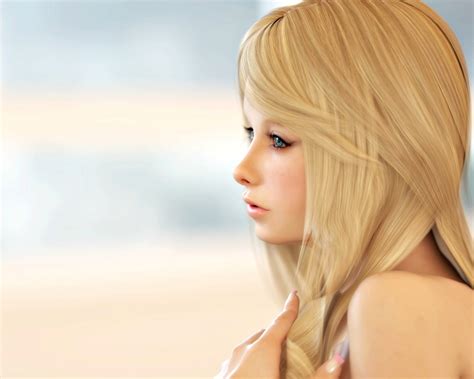 Original Blonde Woman Fantasy 3d Girl Haneto Beauty Blue Eyes Coolwallpapers Me