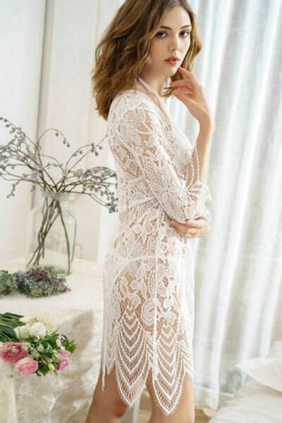 Eyelash White Lace Sleepwear Lingerie Set Nightytonight