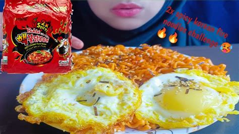 2x Spicy Korean Noodles Eating Challenge Extremely Spicy Samyang