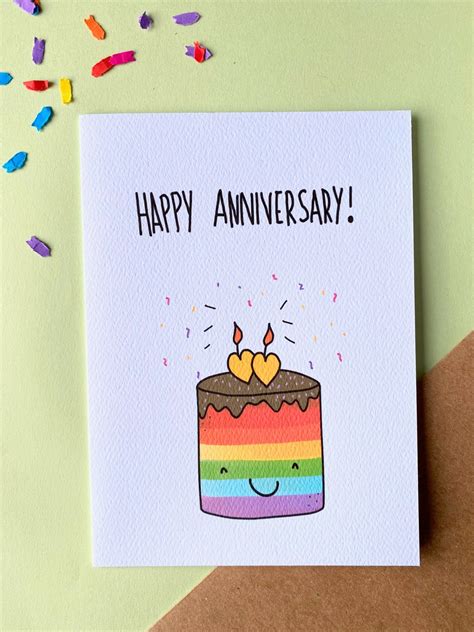Linda tarjeta de felicitación LGBT de amor lésbico gay Feliz aniversario Aliado LGBT Regalo