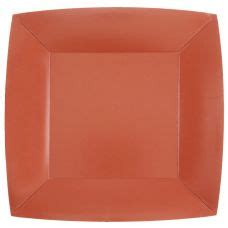 Assiette carrée en carton TerraCotta 23cm vaisselle jetable pas cher