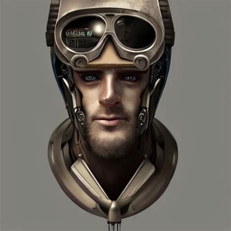 Portrait Of A Cybernetic Man Steampunk Digital Art Stable