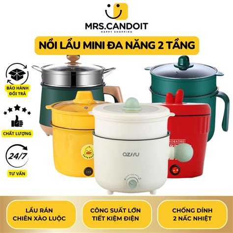 Mini Electric Hot Pot Layer Noodle Cooker With Multi Function Steamer Rack For Grilling