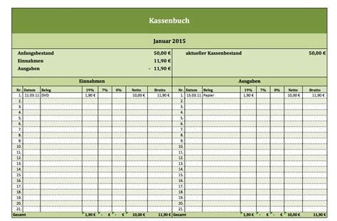 Kostenloses Kassenbuch Mit Excel Vorlage Excel Vorlagen F R Jeden Zweck