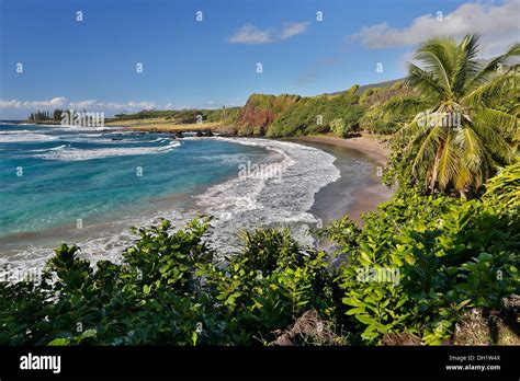 Hamoa Beach Road Past Hana Maui Hawaii Usa Stock Photo Alamy