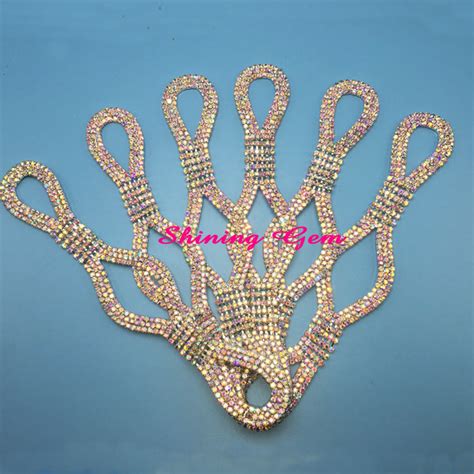 Large Long Crystal AB Flower Bikini Connectors BCL27 SHINING GEM
