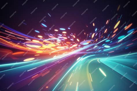 Premium Ai Image Abstract Light Speed Motion Effect Widescreen