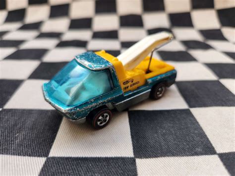 Vintage Loose Hot Wheels Redline Heavyweights Tow Truck Teal Kustomkollector