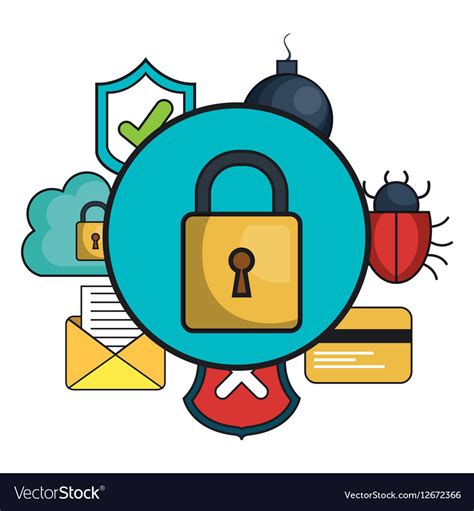 Cyber Security System Icon Royalty Free Vector Image