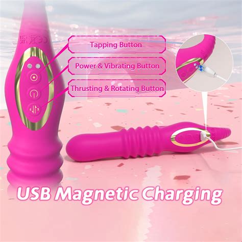 Thrusting Strapless Strap On G Spot Dildo Vibrator In Rotating Tapping Vibrating Double