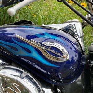 Motorcycle Hot Rod Flame Vinyl Decals 6pc Set Airbrushed Edition Blueberry For Harley