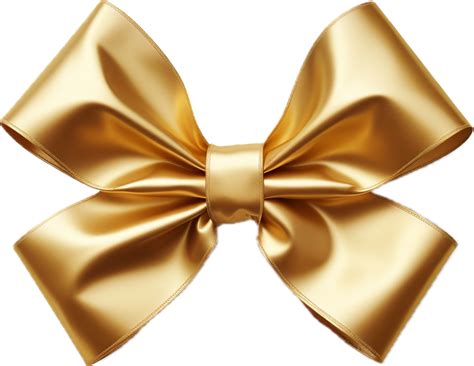 Gold Star Gift Bow Ribbon Png With Ai Generated Png