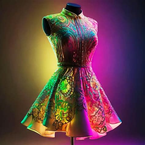 Premium Photo Beatiful Neon Light Dress