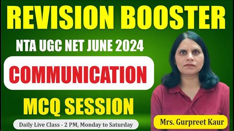 Communication Class 1 Revision Booster MCQ Series NTA UGC NET June