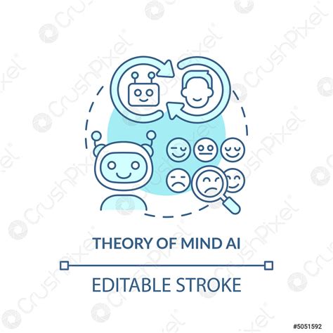 Theory Of Mind AI Turquoise Concept Icon Stock Vector 5051592