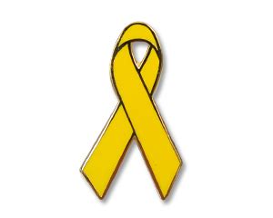 Pin: Gelbe Schleife mit Goldrand, 30 mm, Yellow Ribbon | Gelbe ...