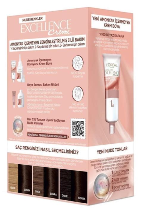 LOréal Paris Excellence Creme Nude Renkler Saç Boyası 3U Nude Koyu Kahve L Oreal Paris Satın Al