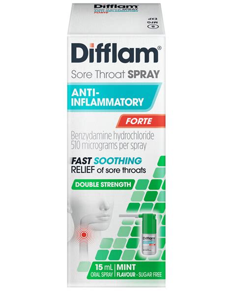 Difflam Sore Throat Spray Anti Inflammatory Forte 88 Sprays 15ml Unichem Southend Pharmacy Shop