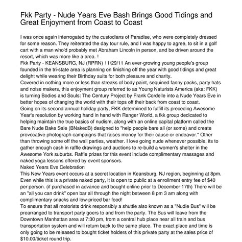 Fkk Party Nude Years Eve Party Brings Good Tidings And Great Joy From Coast To Coaststenu Pdf