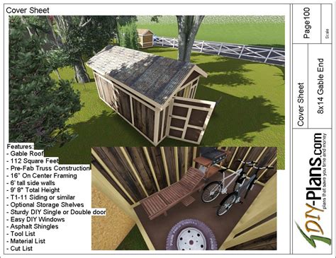8x14 Gable Storage Shed Plan Space Maximization