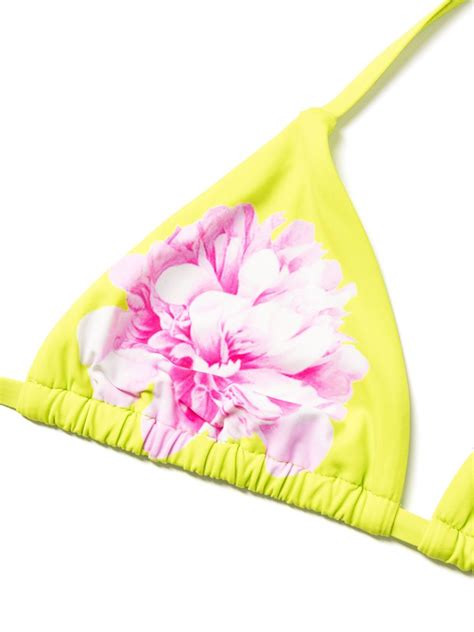 Cynthia Rowley Floral Print Bikini Top Green FARFETCH UK