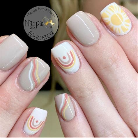 Nude arcoíris Boho nails Hippie nails Pretty nails
